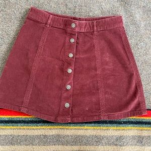 Maroon Corduroy American Eagle Skirt, Size 10